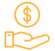 icono mano y dólar